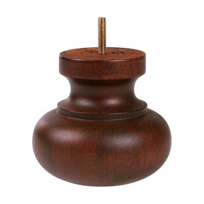 4-1/2in H x 4-13/16in Dia | Solid Hardwood | Bun Foot Leg
