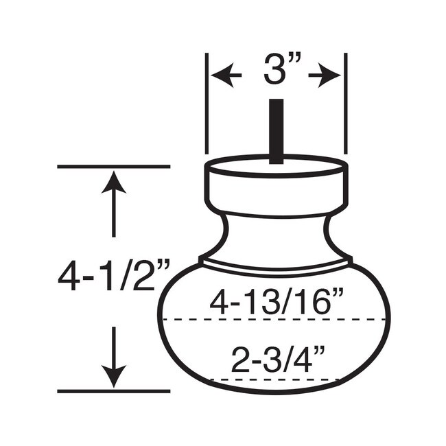 4-1/2in H x 4-13/16in Dia | Solid Hardwood | Bun Foot Leg