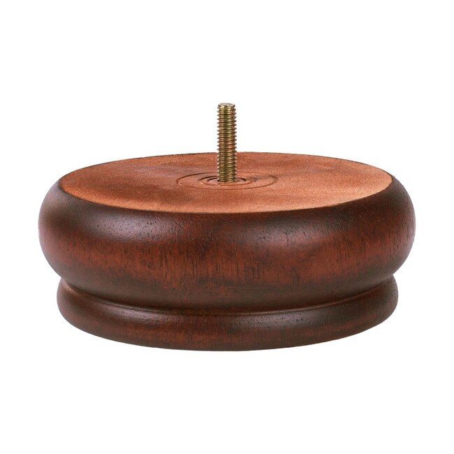 2in H x 5-1/2in Dia | Solid Hardwood | Bun Foot Leg