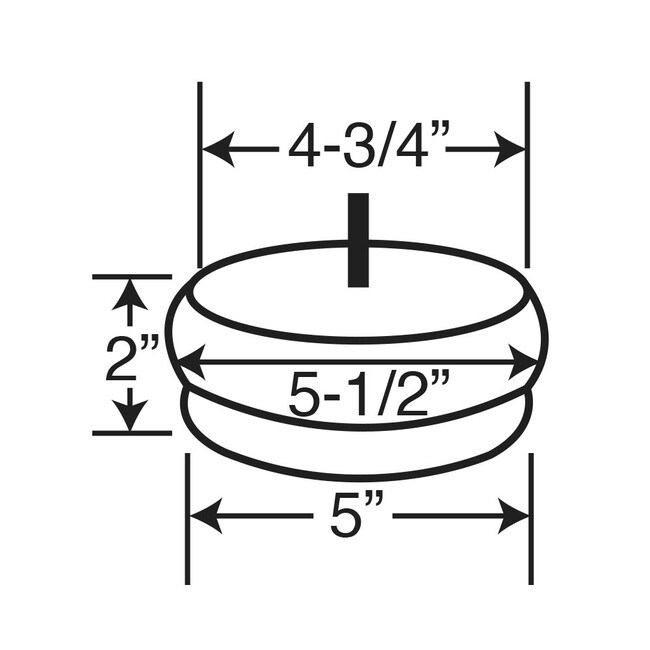2in H x 5-1/2in Dia | Solid Hardwood | Bun Foot Leg