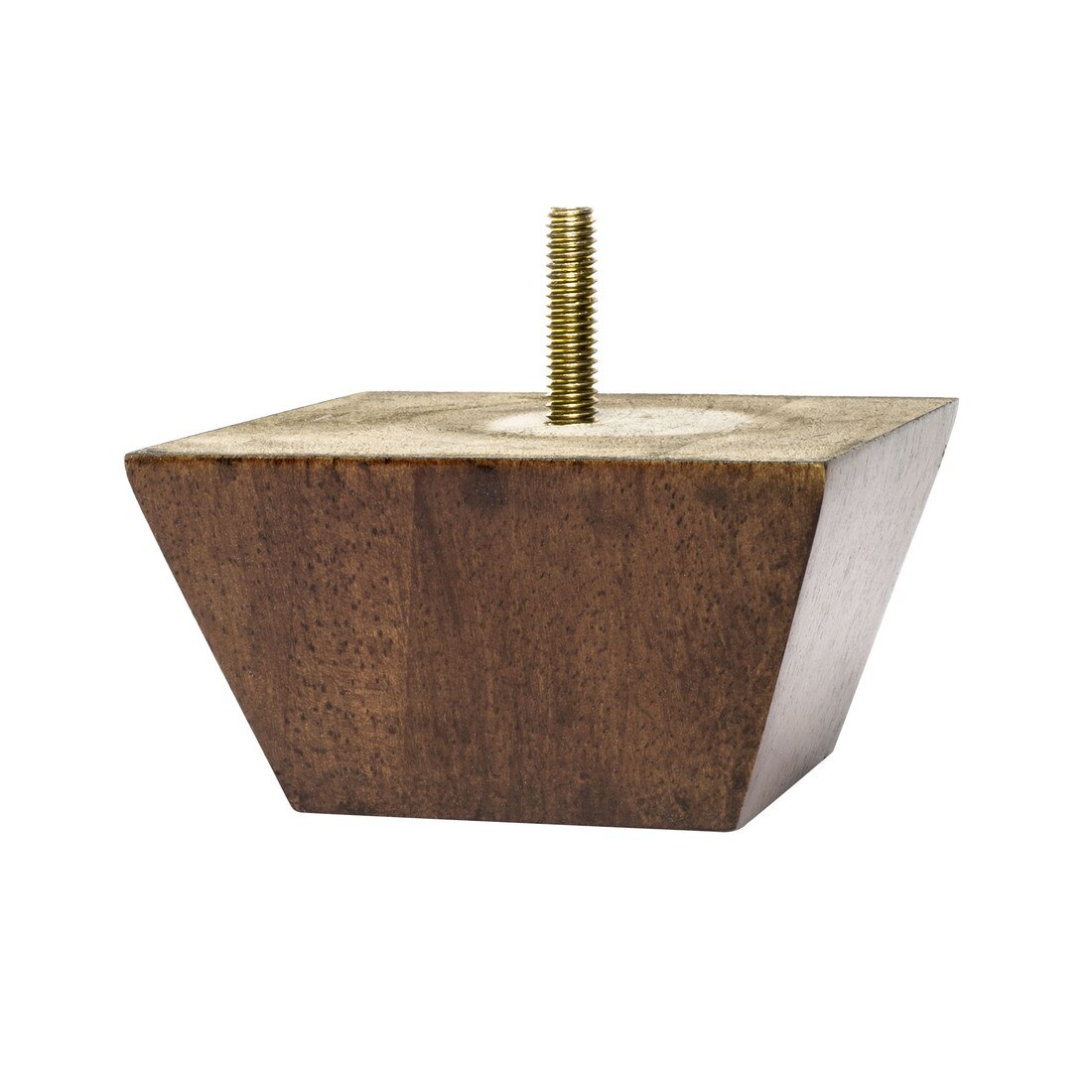 2in H x 3-7/8in Sq | Solid Hardwood | Square Bun Foot Leg