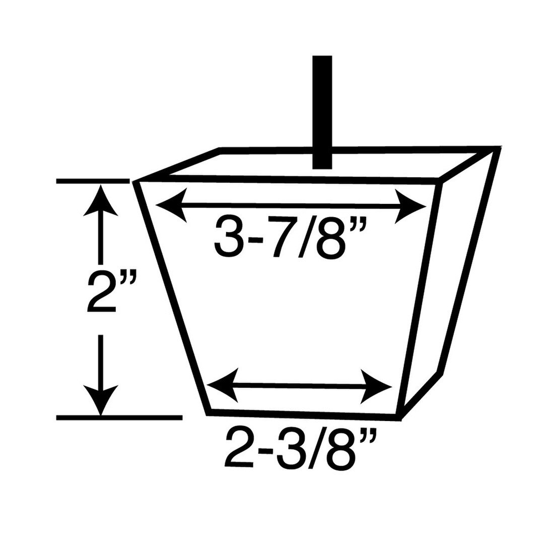 2in H x 3-7/8in Sq | Solid Hardwood | Square Bun Foot Leg