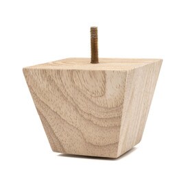 3in H | Solid Hardwood | Square Bun Foot Leg