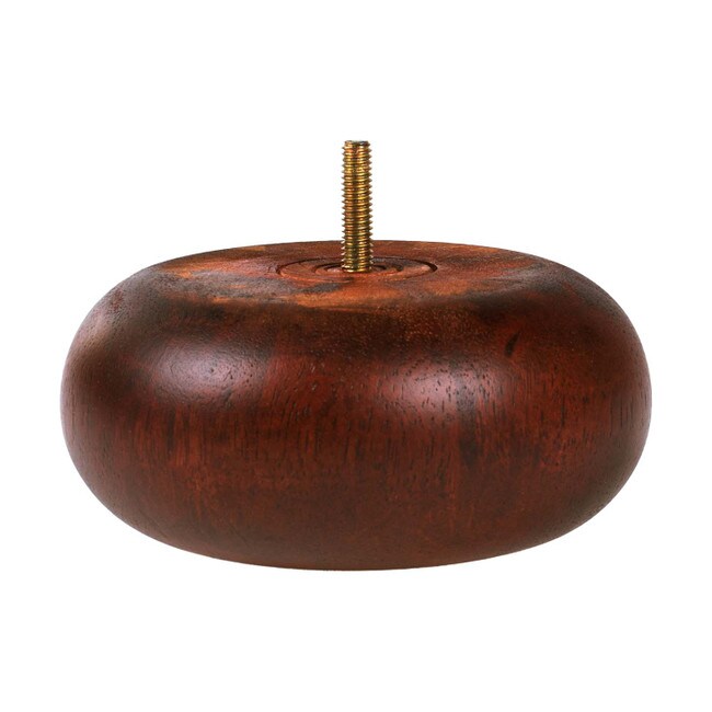 2-1/2in H x 5-1/2in Dia | Solid Hardwood | Bun Foot Leg