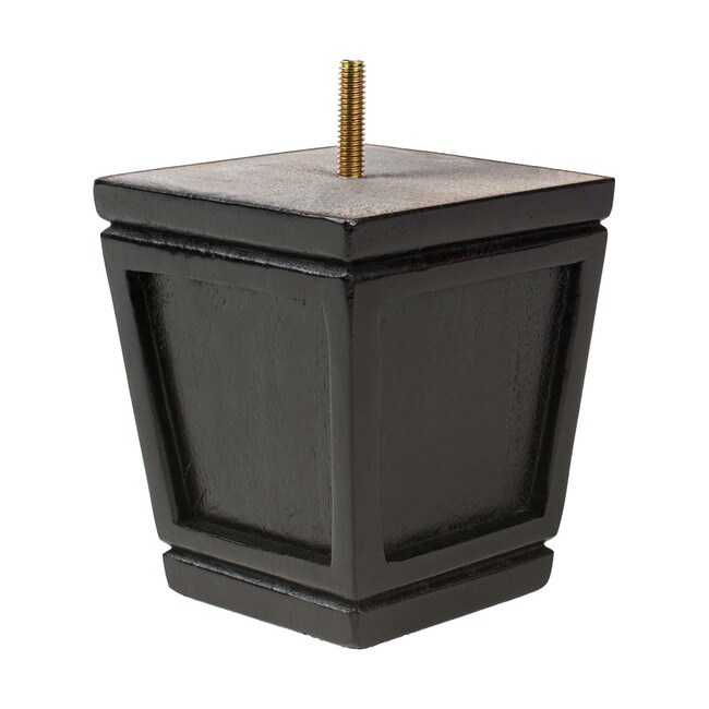 4-1/2in H x 4in Sq | Solid Hardwood | Square Bun Foot Leg