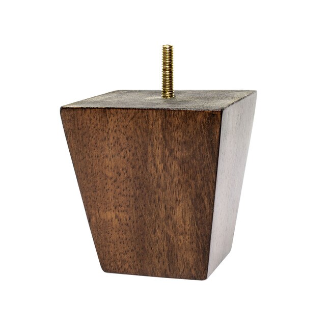4in H | Solid Hardwood | Square Bun Foot Leg