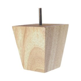 4in H | Solid Hardwood | Square Bun Foot Leg