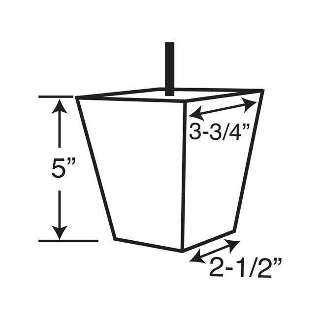 Square Bun Foot 5in H x 37/8in Sq BUN50