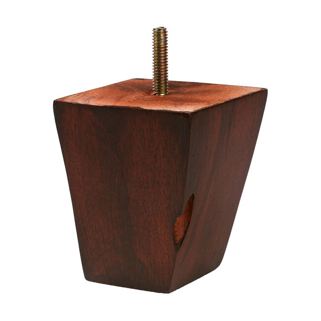 3-3/4in H x 3in Sq | Solid Hardwood | Square Bun Foot Leg