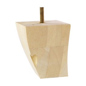 3-3/4in H x 3in Sq | Solid Hardwood | Square Bun Foot Leg
