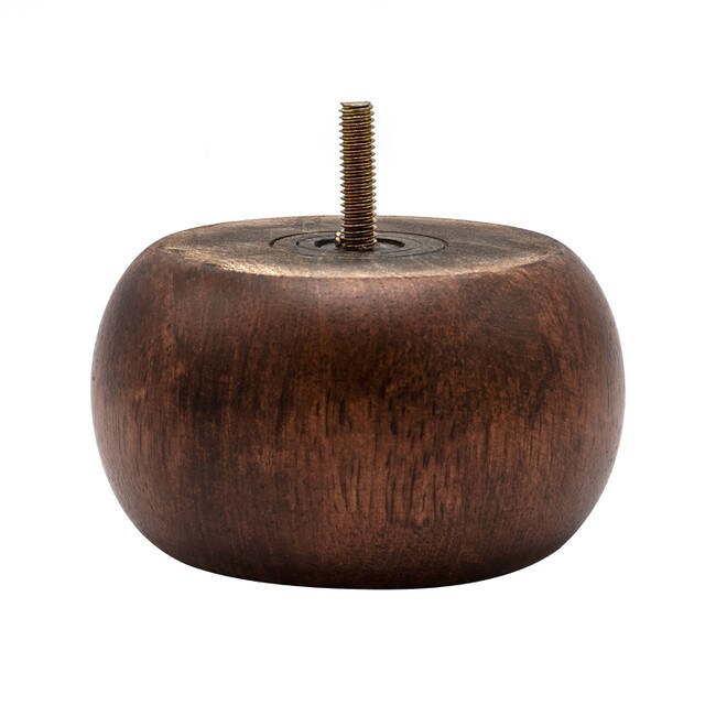 2-1/2in H x 4-1/2in Dia | Solid Hardwood | Bun Foot Leg