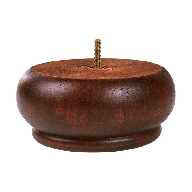 3in H x 6-3/4in Dia | Solid Hardwood | Bun Foot Leg