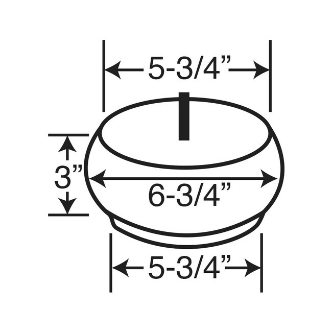 3in H x 6-3/4in Dia | Solid Hardwood | Bun Foot Leg
