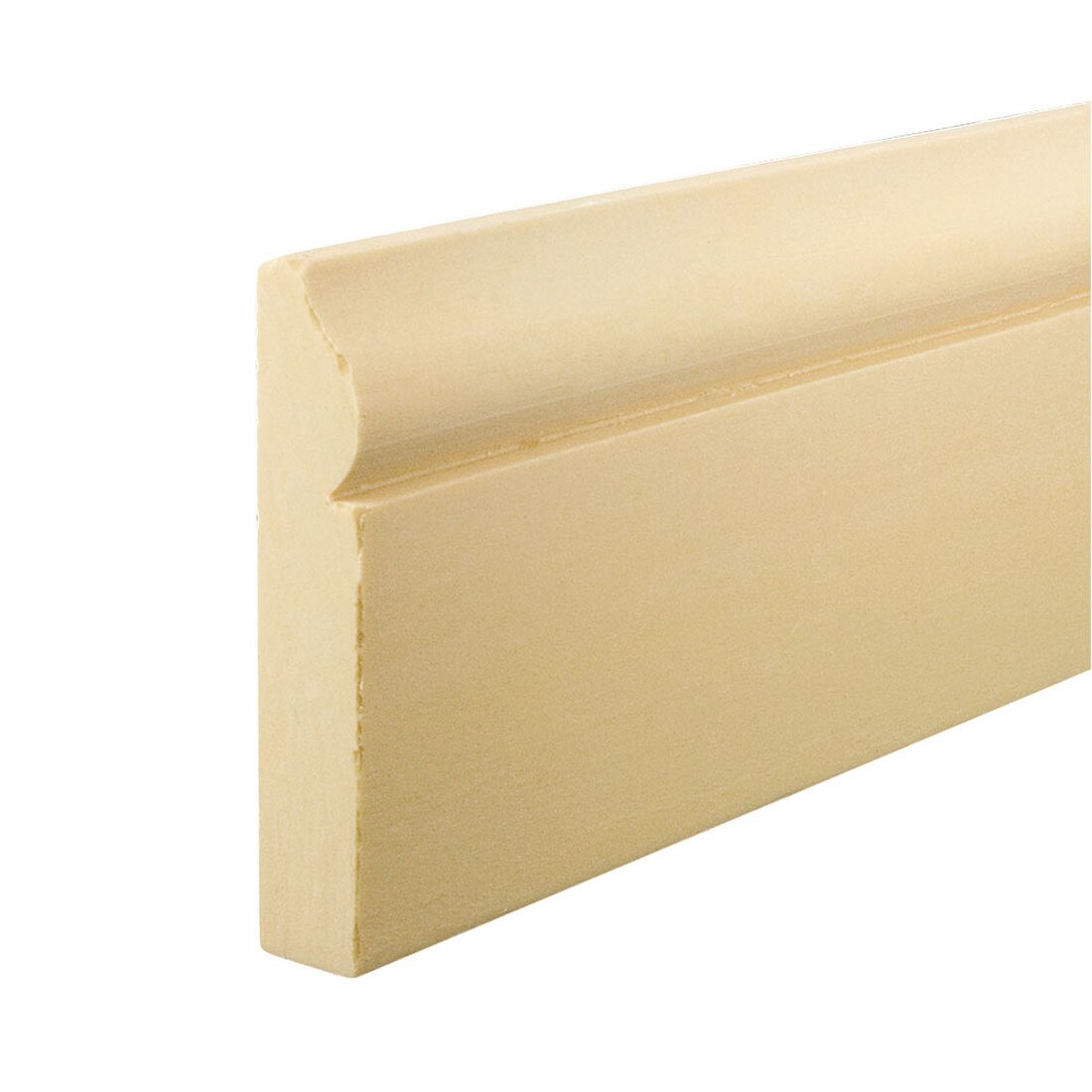 3-1/4in H x 9/16in Proj | Unfinished Polyester Resin | Flexible Made to Fit Base Moulding