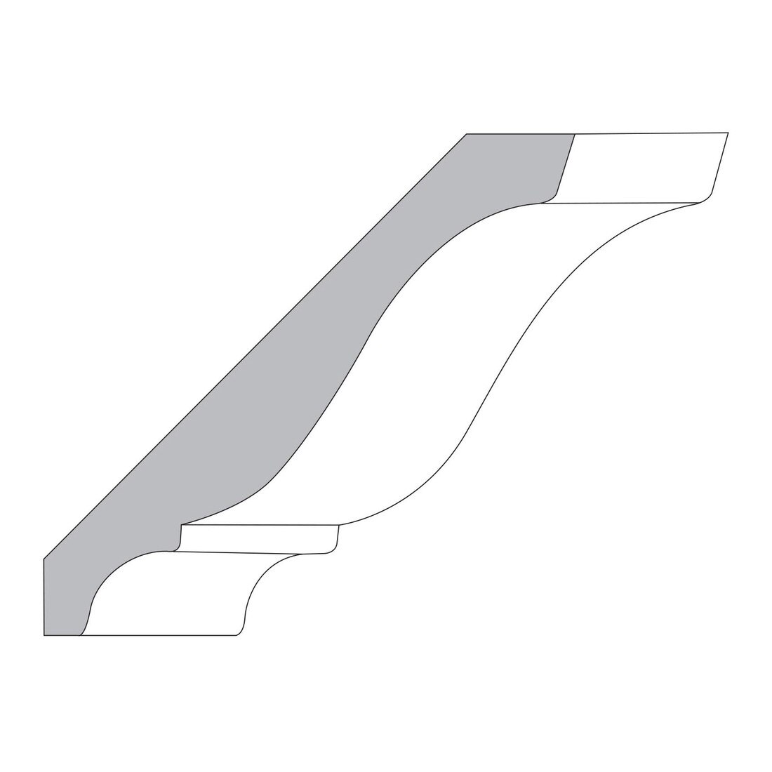 5-1/4in H x 3/4in Proj | Unfinished Polyester Resin | Flexible Made to Fit Moulding
