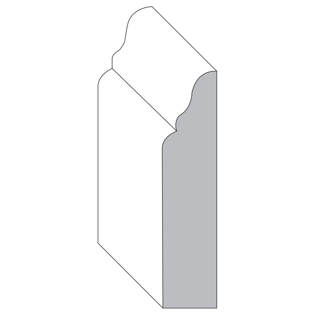 3-3/16in H x 3/4in Proj | Unfinished Polyester Resin | Flexible Made to Fit Base Moulding