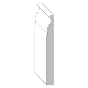 5-1/4in H x 9/16in Proj | Unfinished Polyester Resin | Flexible Made to Fit Base Moulding | Style C-PA525