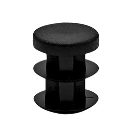7/8in Dia | 14 - 23 Gauge | Black Matte Finish Textured Low Density Polyethylene | Plastic Universal Gauge Inside End Cap for Tubing