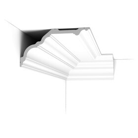 Orac Decor | High Density Polyurethane Crown Moulding | Primed White | 10-1/8in H x 5-3/8in Proj x 11-1/4in Face