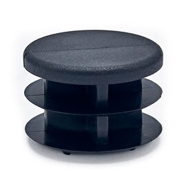 1-1/8in Dia | 14 - 23 Gauge | Black Matte Finish Textured Low Density Polyethylene | Plastic Universal Gauge Inside End Cap for Tubing