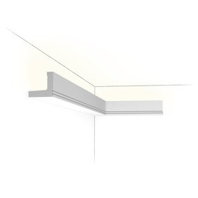 Orac Decor | High Density High Density Polyurethane Foam Crown Moulding for Indirect Lighting | Primed White | 2in H x 2in Proj x 2-3/4in Face