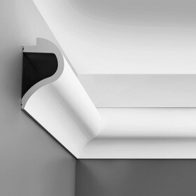 Orac Decor | High Density Polyurethane Moulding for Indirect Lighting | Primed White | 5-1/2in H x 3-1/8in Proj x 5-5/8in Face