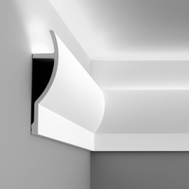 Orac Decor | High Density Polyurethane Moulding for Indirect Lighting | Primed White | 11in H x 2-3/4in Proj x 11-1/8in Face