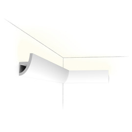 Orac Decor | High Density Polyurethane Moulding for Indirect Lighting | Primed White | 3-1/8in H x 2in Proj x 3-3/4in Face