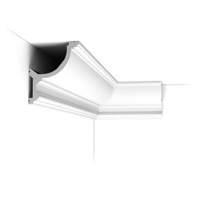 Orac Decor | Purotouch High Density Polyurethane Crown Moulding for Indirect Lighting | Primed White | 5-7/8in H x 4-7/8in Proj x 7-1/2in Face