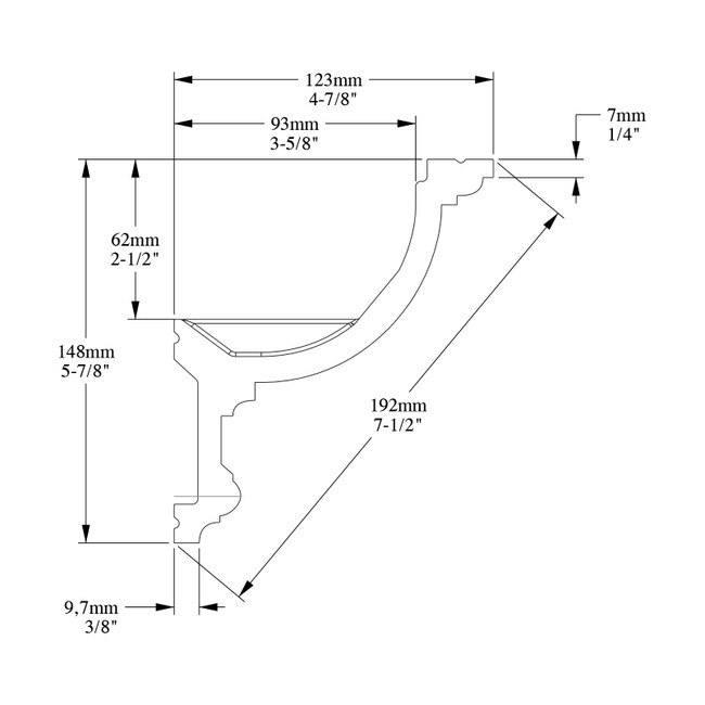 Orac Decor | Purotouch High Density Polyurethane Crown Moulding for Indirect Lighting | Primed White | 5-7/8in H x 4-7/8in Proj x 7-1/2in Face