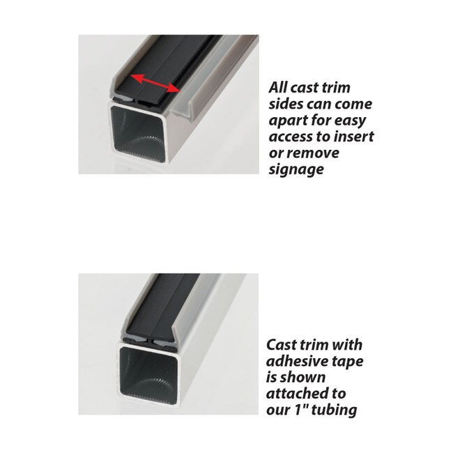 Casing Trim for 1/4in Panels | Black Finish PVC | With Adhesive Tape | 6ft Length