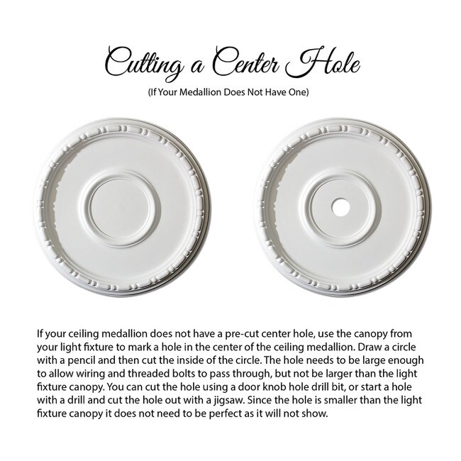 15-3/4in Dia | Primed White Polyurethane | Decorative Ceiling Medallion | Style DEM-515