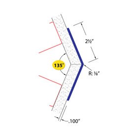 2-1/2in x 2-1/2in x 7/64in (.100in) Thick | Clear Polycarbonate Even Leg | Angle Moulding