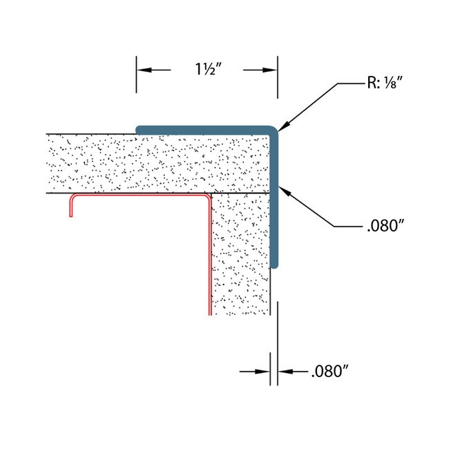 1-1/2in x 1-1/2in x 5/64in (.080in) Thick | Textured PVC Corner Guard | 90° Angle Moulding With Adhesive