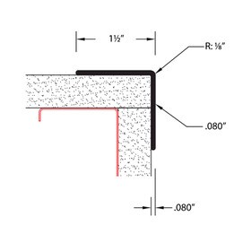 1-1/2in x 1-1/2in x 5/64in (.080in) Thick | Textured PVC Corner Guard | 90° Angle Moulding