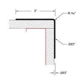 3in x 3in x 3/32in (.093in) Thick | Textured PVC Corner Guard | 90° Angle Moulding