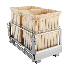 Rev-A-Shelf | 24in | Silver | Soft-Close Wire Bin Hamper