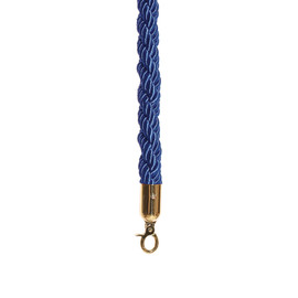 Blue Braided Premium Rope with Polished Brass Snap Hook 6' Length