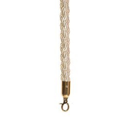 Cream Braided Premium Rope with Polished Brass Snap Hook 6' Length