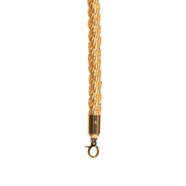 Gold Braided Premium Rope with Polished Brass Snap Hook 6' Length