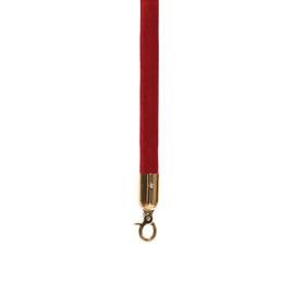 Burgundy Crushed Velour Premium Rope with Polished Brass Snap Hook 4' Length