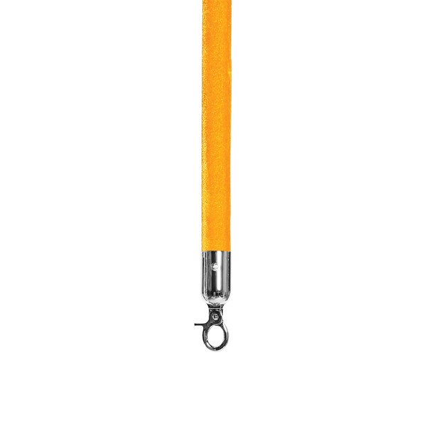 Yellow Crushed Velour Premium Rope with Polished Chrome Snap Hook 4' Length