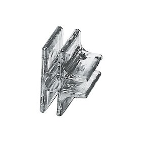 3-Way Clipmaster Panel Connector for 3/16in Panels | Clear Lexan | 1/2in x 1-1/2in