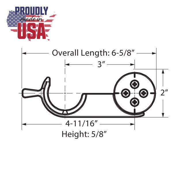 6-5/8" Long Black Steel and Plastic Table Connector