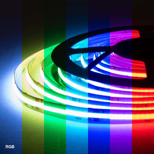 10MM Wide LED Tape Flexible Strip Lighting Kit | RGB Colors | 24V IP20 UL | With Controller, Dimmer, Connectors and Power Supply | 16.4fl Roll