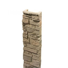 4' High x 10" Wide Natural Gray Stonewall Column