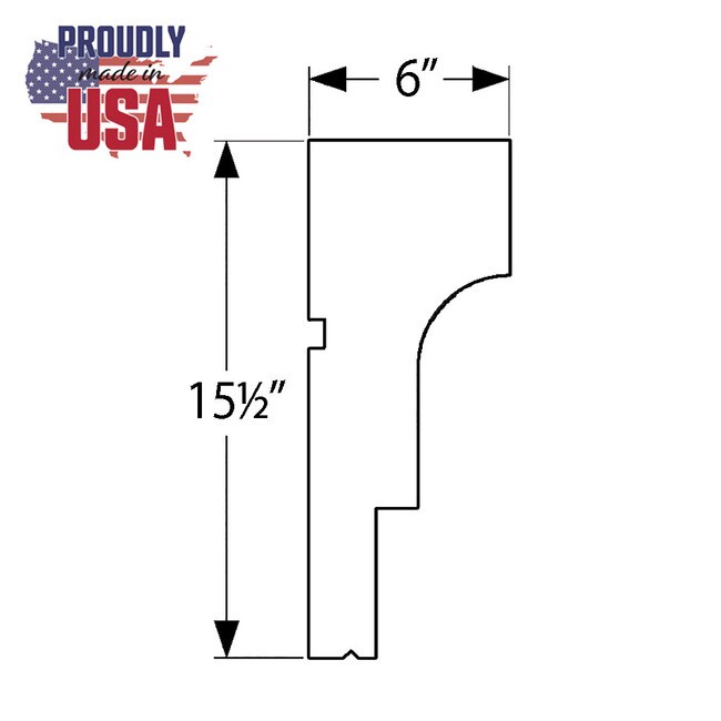 15-1/2" High x 6" Deep Commercial Series Acrocore EPS Moulding 8' Length | COM-903 Series