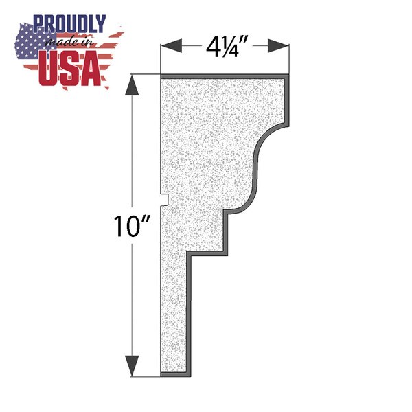 10" High x 4-1/4" Deep Acrocore EPS Cornice Moulding 8' Length | CR-5010 Series