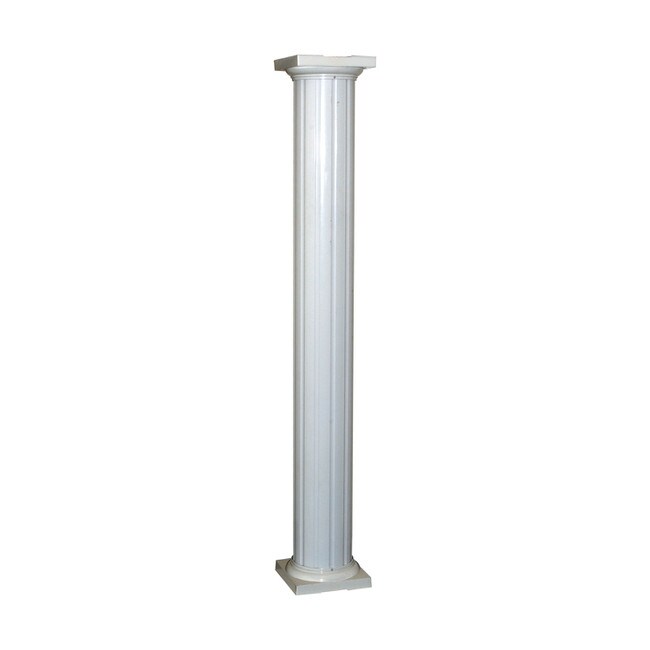10' High x 6" Diameter White Classic Aluminum Round Fluted Structural Column