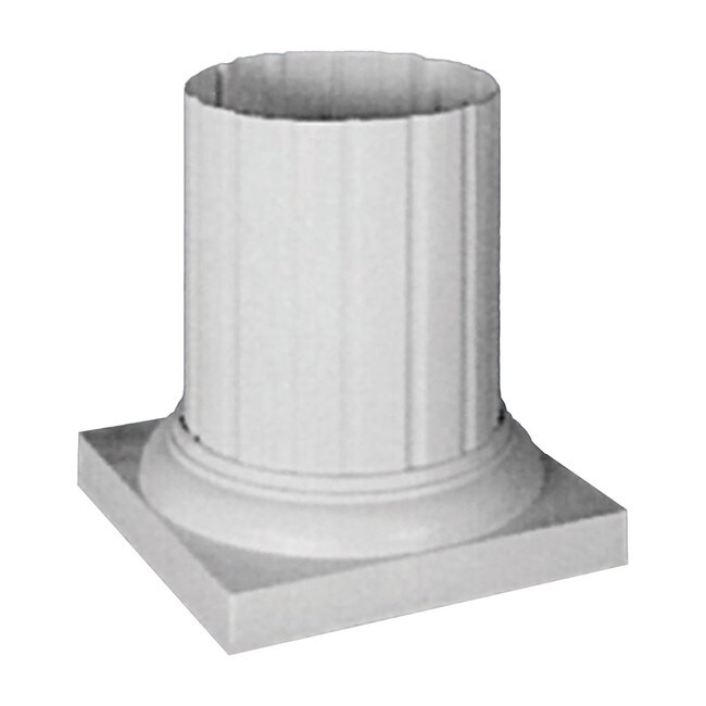 White Standard Capital or Base for 6" Diameter Classic Aluminum Round Fluted Column